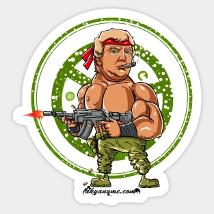 Donald Trump as Rambo Sticker